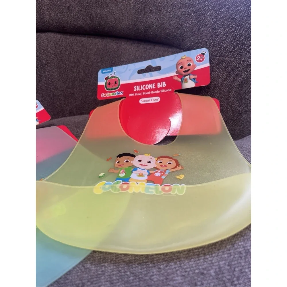 Cocomelon Silicone Bibs for Babies with Adjustable Neck‎ - Durable Baby Silicone
